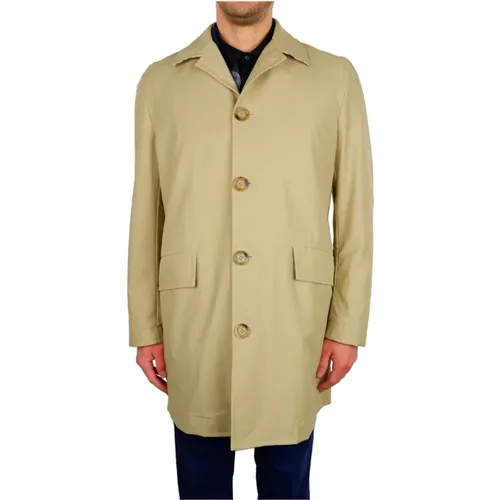 Klassischer Beiger Trenchcoat , Herren, Größe: M - Aquascutum - Modalova