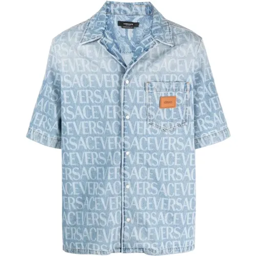 Allover Pattern Shirt , male, Sizes: L, XL, M - Versace - Modalova