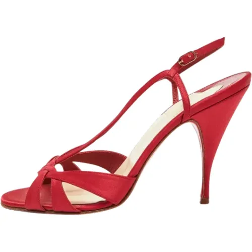 Pre-owned Satin sandals , female, Sizes: 8 UK - Christian Louboutin Pre-owned - Modalova