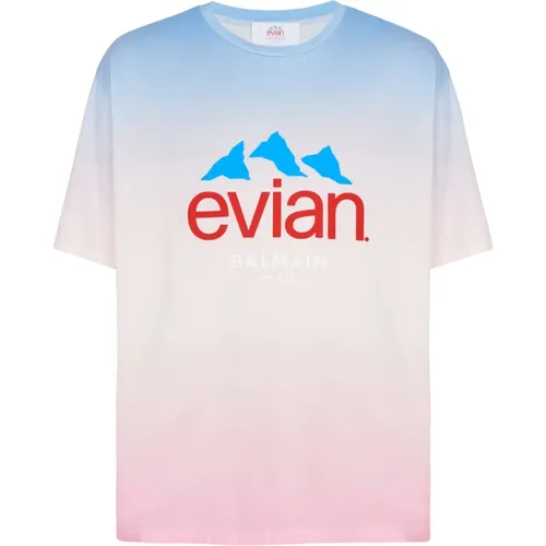 X Evian - Gradient T-shirt , Damen, Größe: M - Balmain - Modalova