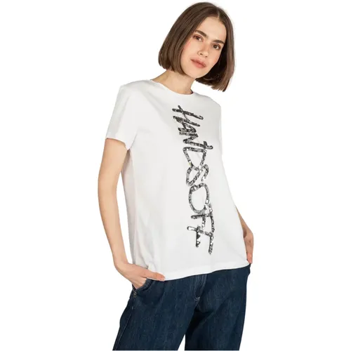 Paillettenverziertes T-Shirt , Damen, Größe: S - PATRIZIA PEPE - Modalova