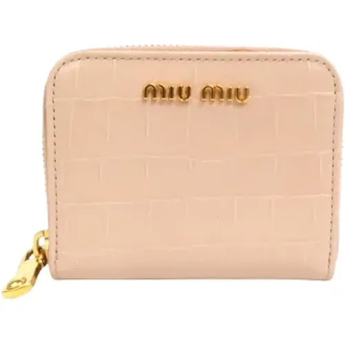 Pre-owned Leather wallets , female, Sizes: ONE SIZE - Miu Miu Pre-owned - Modalova