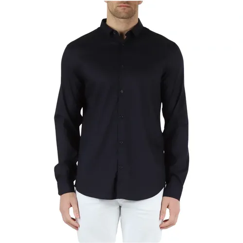 Classic Long Sleeve Lyocell Shirt , male, Sizes: M, XL - Armani Exchange - Modalova
