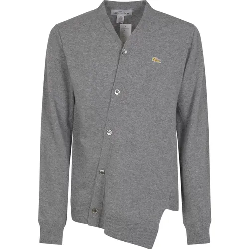 Grey Wool Cardigan with Asymmetric Design , male, Sizes: M - Comme des Garçons - Modalova