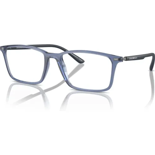 Blau Transparente Brillengestelle Ea3237 , unisex, Größe: 53 MM - Emporio Armani - Modalova