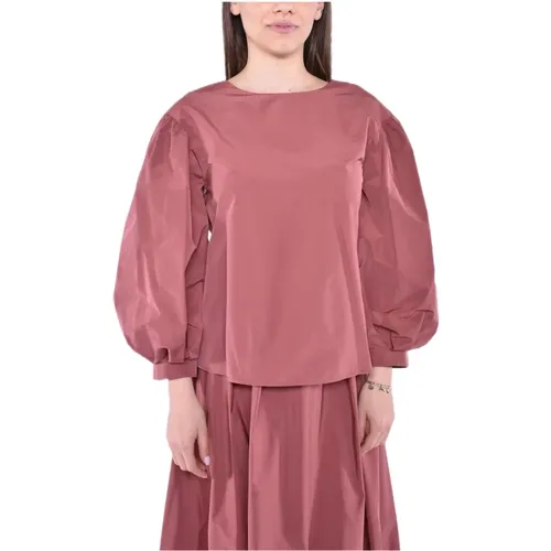 Zeus Taffeta Bluse mit Puffärmeln , Damen, Größe: XS - Max Mara Weekend - Modalova