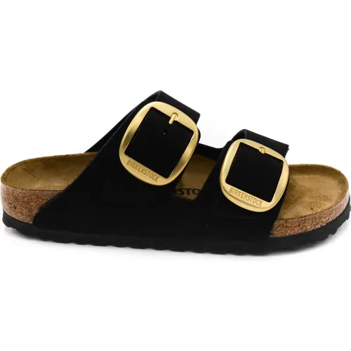 Schwarze Sandalen mit Großer Schnalle , Damen, Größe: 36 EU - Birkenstock - Modalova