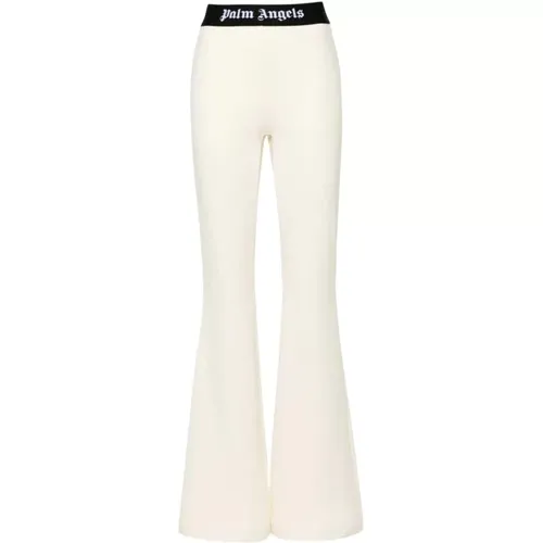 Flare Sweatpants with Logo Tape , female, Sizes: M - Palm Angels - Modalova