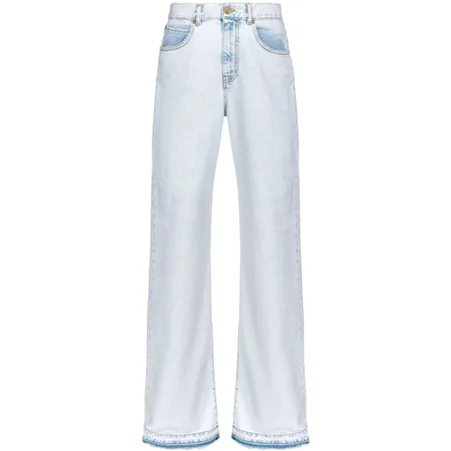 High-Waist Hellblaue Denim Jeans - pinko - Modalova