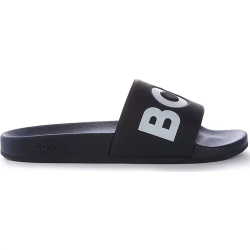 Dark Slide Sandals Men , male, Sizes: 12 UK, 10 UK, 7 UK, 11 UK, 6 UK, 9 UK, 8 UK - Boss - Modalova