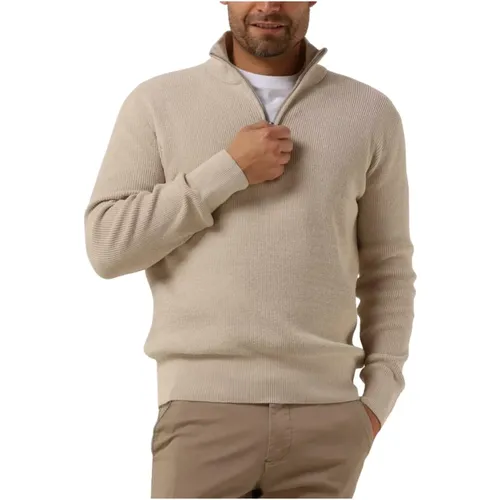 Hoher Kragen Halber Reißverschluss Pullover , Herren, Größe: L - Selected Homme - Modalova