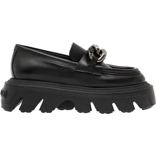 Chain Chunky Mocassin Flat Shoes , female, Sizes: 7 UK - Casadei - Modalova