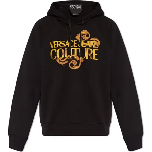 Printed hoodie , male, Sizes: XS, L, M, S - Versace Jeans Couture - Modalova