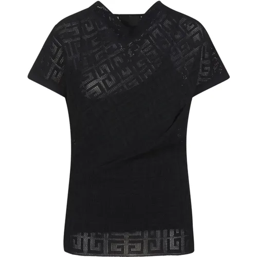 Draped Top with 4G Jacquard , female, Sizes: S - Givenchy - Modalova