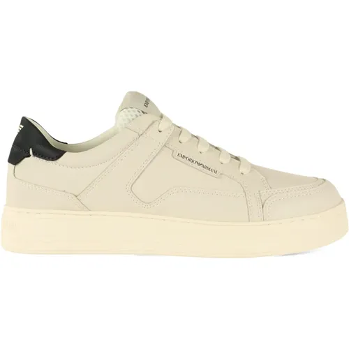 Leather Sneakers with Side Logo , male, Sizes: 7 UK - Emporio Armani - Modalova