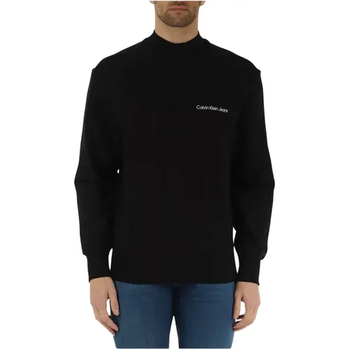 Cotton Sweatshirt with Logo Print , male, Sizes: M, 3XL, XL, L, S, XS - Calvin Klein Jeans - Modalova