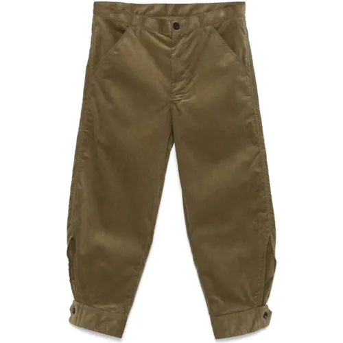 Green Corduroy Cropped Trousers , male, Sizes: L, M, S - Comme des Garçons - Modalova