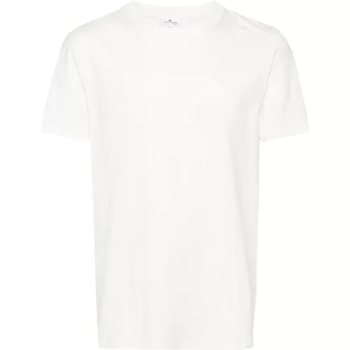 Weiße Baumwoll-T-Shirt mit Logo-Print , Herren, Größe: 2XL - Courrèges - Modalova