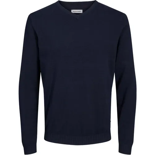 Basic V-Ausschnitt Strickpullover - jack & jones - Modalova