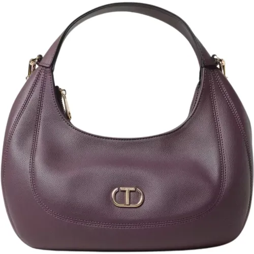 Dark Violet Shoulder Bag with Zip , female, Sizes: ONE SIZE - Twinset - Modalova