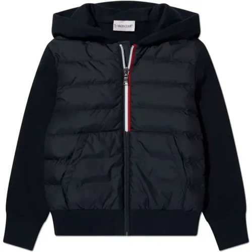 Blauer Zip-Hoodie Pullover Moncler - Moncler - Modalova