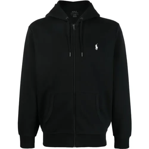 Baumwolle Polyester Durchgehender Reißverschluss Bestickter Hoodie , Herren, Größe: L - Ralph Lauren - Modalova