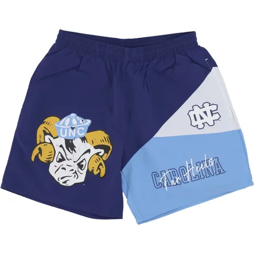 UNC Vintage Logo Gewebte Shorts , Herren, Größe: XL - Mitchell & Ness - Modalova