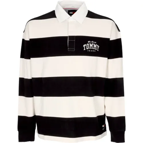 Gestreiftes Rugby-Poloshirt , Herren, Größe: L - Tommy Hilfiger - Modalova