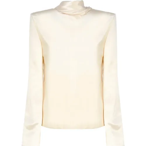 Cotton Elastan Top , female, Sizes: M - Saint Laurent - Modalova