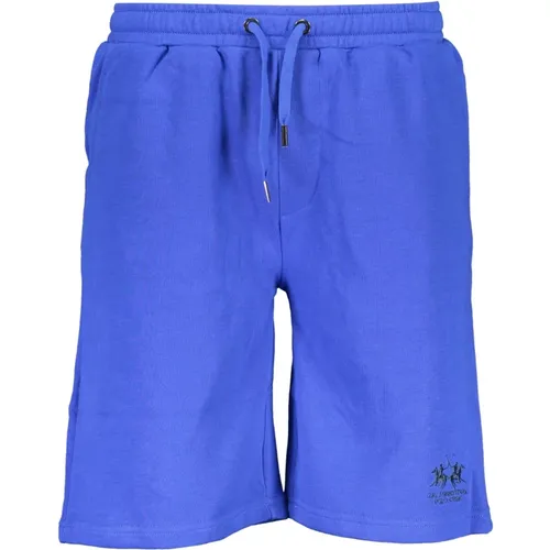 Sportliche Bermuda-Shorts Blau Bestickt Logo , Herren, Größe: M - LA MARTINA - Modalova