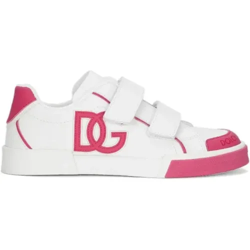 Weiße Rosa Sneakers - Dolce & Gabbana - Modalova