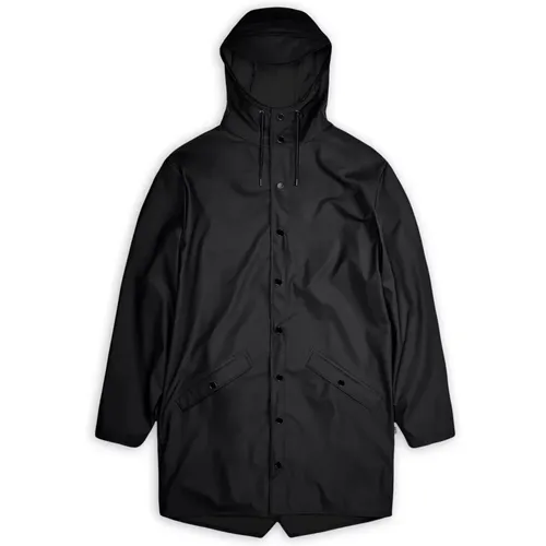 Waterproof Hooded Jacket with Button Closure , male, Sizes: M, XS - Rains - Modalova