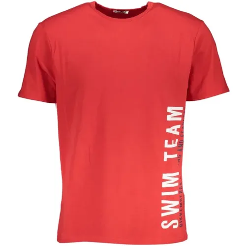 Rotes Baumwoll-Logo-Print-T-Shirt - Bikkembergs - Modalova