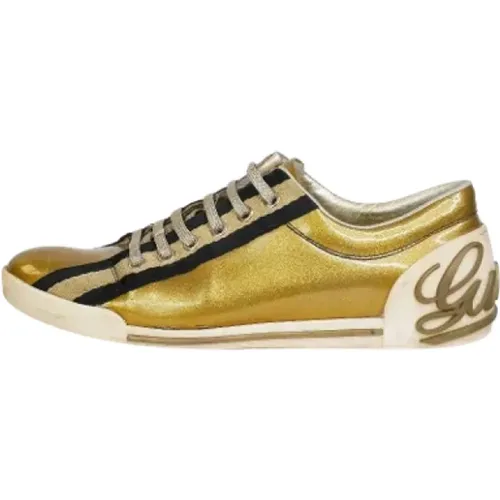 Pre-owned Leather sneakers , female, Sizes: 4 1/2 UK - Gucci Vintage - Modalova