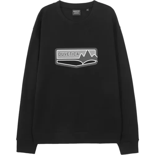 Schwarzer Grafik-Sweatshirt Aw24 , Herren, Größe: L - duvetica - Modalova