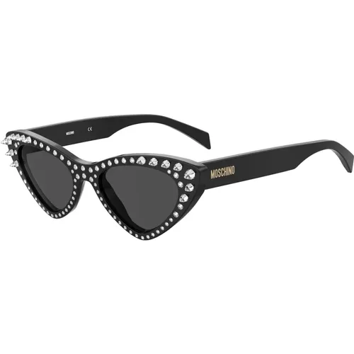 Dark Grey Sunglasses , female, Sizes: 52 MM - Moschino - Modalova