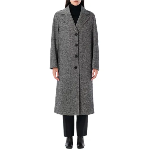 Melange Herringbone Wool Coat , female, Sizes: S, XS - Dolce & Gabbana - Modalova