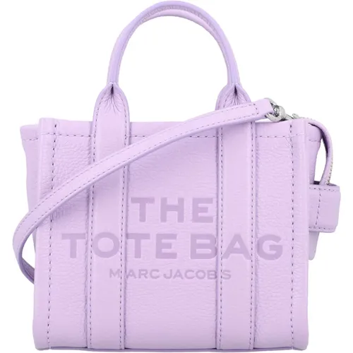 Mini Tote Leather Handbag Wisteria , female, Sizes: ONE SIZE - Marc Jacobs - Modalova