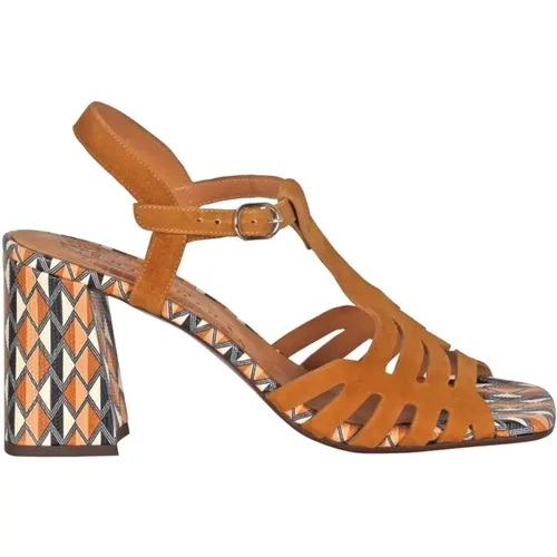 Laminated Leather Sandal with Round Toe and High Heel , female, Sizes: 5 1/2 UK, 4 1/2 UK - Chie Mihara - Modalova