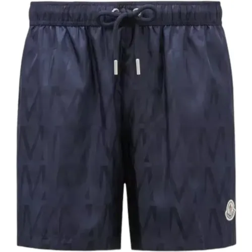 Jacquard Badehose in Marineblau , Herren, Größe: L - Moncler - Modalova