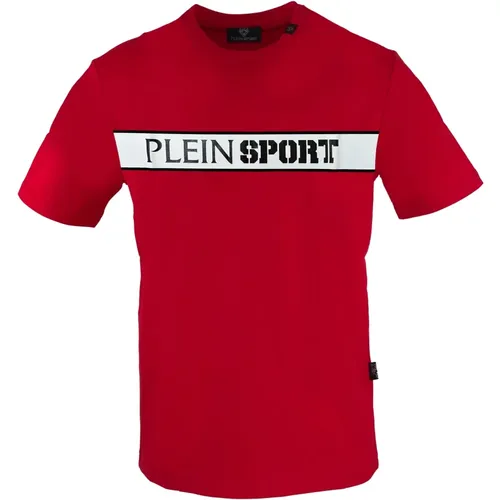 Kurzarm Rundhals Baumwoll T-Shirt , Herren, Größe: L - Plein Sport - Modalova