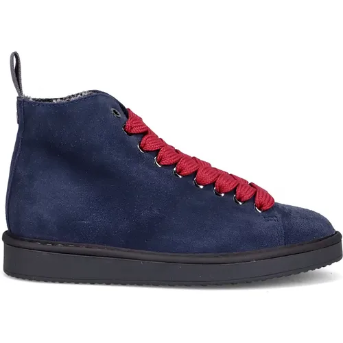 Suede Ankle Boot with Red Laces , female, Sizes: 4 UK, 5 UK - Panchic - Modalova