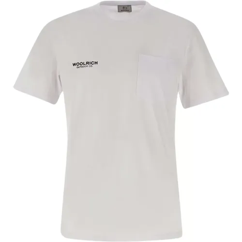 Safari Weißes Logo T-shirt - Woolrich - Modalova