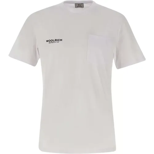 Safari Weißes Logo T-shirt , Herren, Größe: S - Woolrich - Modalova