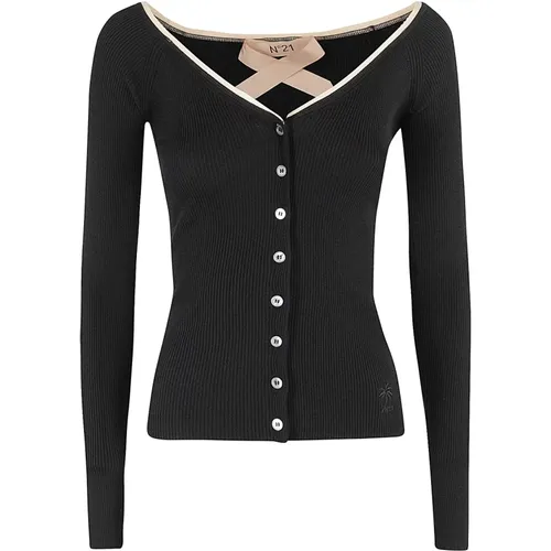 Stilvolle Strickjacke Pullover , Damen, Größe: XL - N21 - Modalova