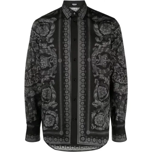 Schwarze Hemden für Herren Versace - Versace - Modalova