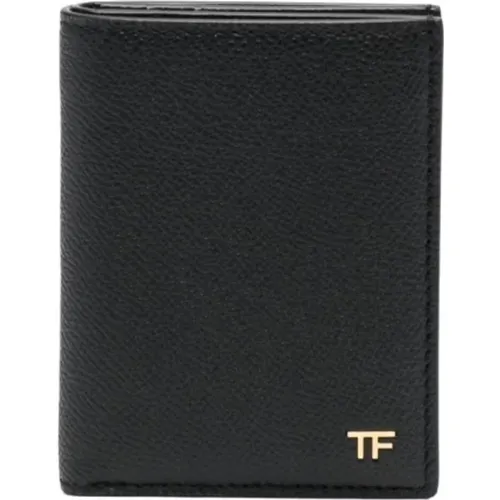 Textured Leather Credit Card Wallet , male, Sizes: ONE SIZE - Tom Ford - Modalova