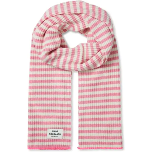 Soft and Luxurious Scarf with Fine Stripes , female, Sizes: ONE SIZE - Mads Nørgaard - Modalova