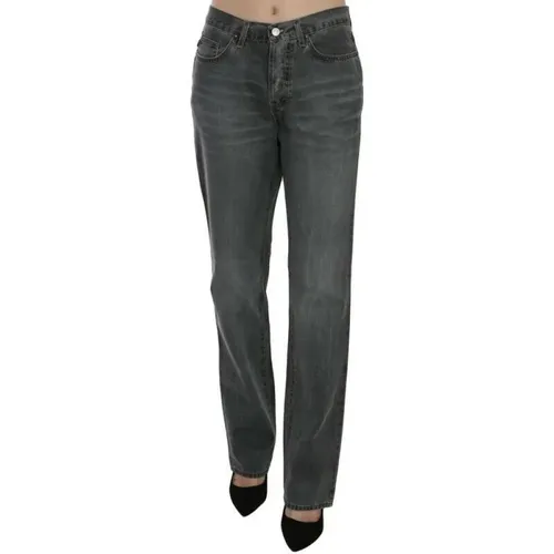 Graue Straight Leg Jeans mit mittlerer Taille , Damen, Größe: W30 - Just Cavalli - Modalova