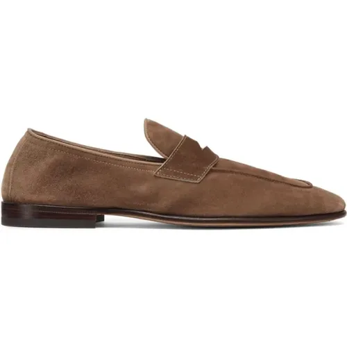 Light Suede Slip-On Flat Shoes , male, Sizes: 8 UK, 9 UK - BRUNELLO CUCINELLI - Modalova
